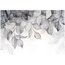 FOTOTAPETE Blätter Grau Natur Wohnzimmer Vlies Tapete 150x105