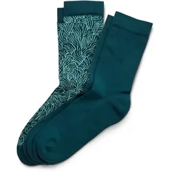 Tchibo - 2 Paar Sport-Socken - Damen - Gr. 35-38 - petrol/print
