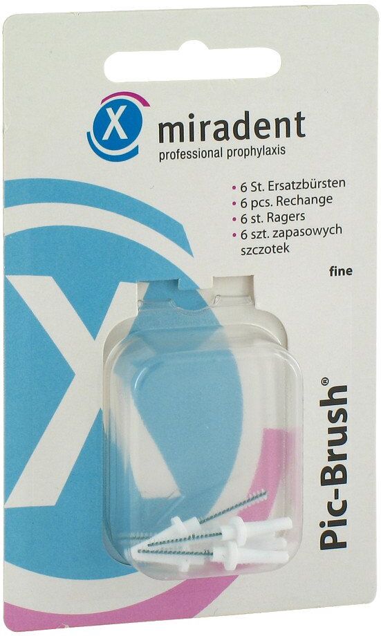 Miradent Interdentalbürsten Pic-Brush Ersatzbürsten fein weiss 6stk