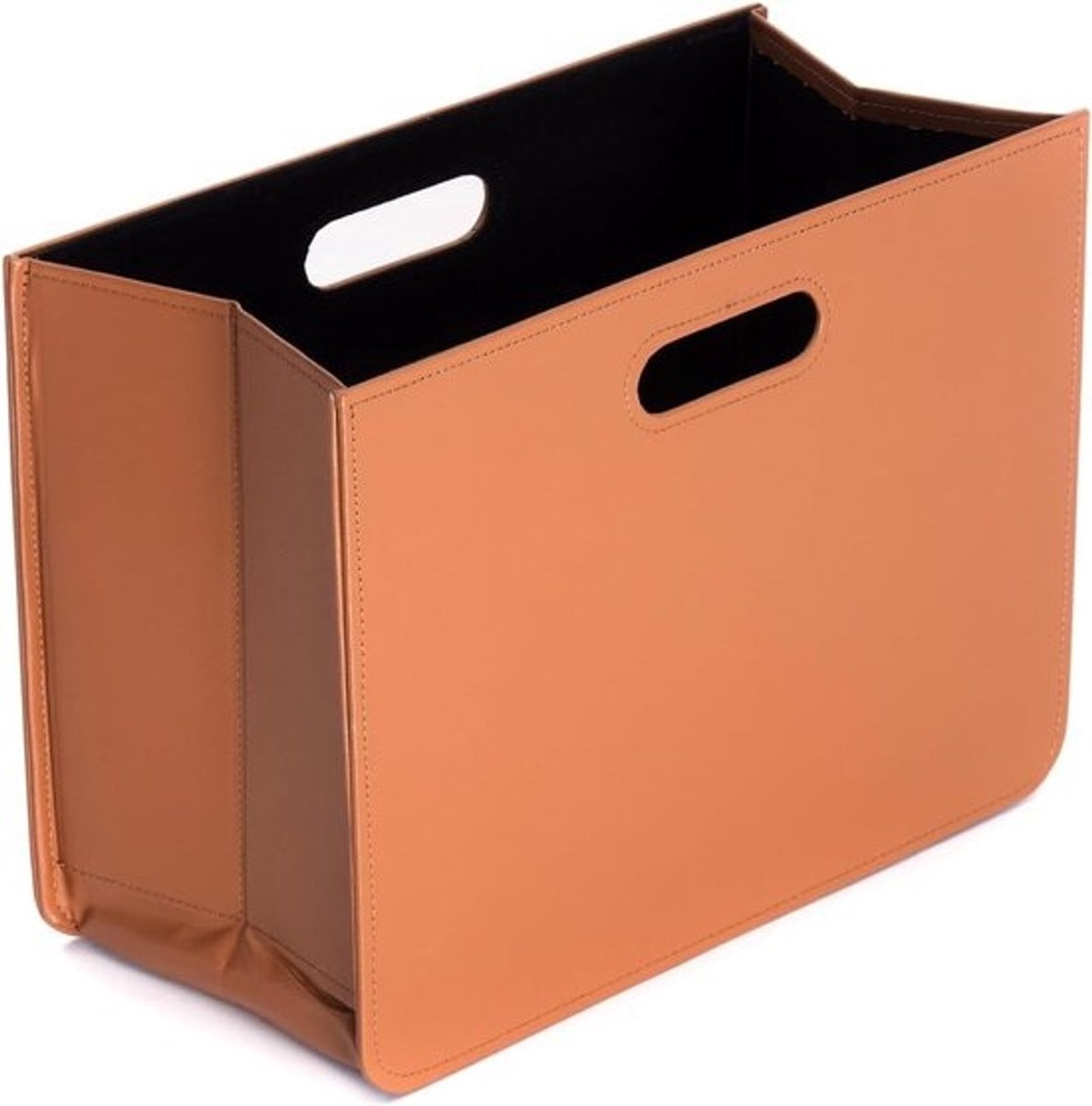 Opvouwbare krantenmand en tijdschriftenhouder voor documenten, Cognacbruin, 40 cm