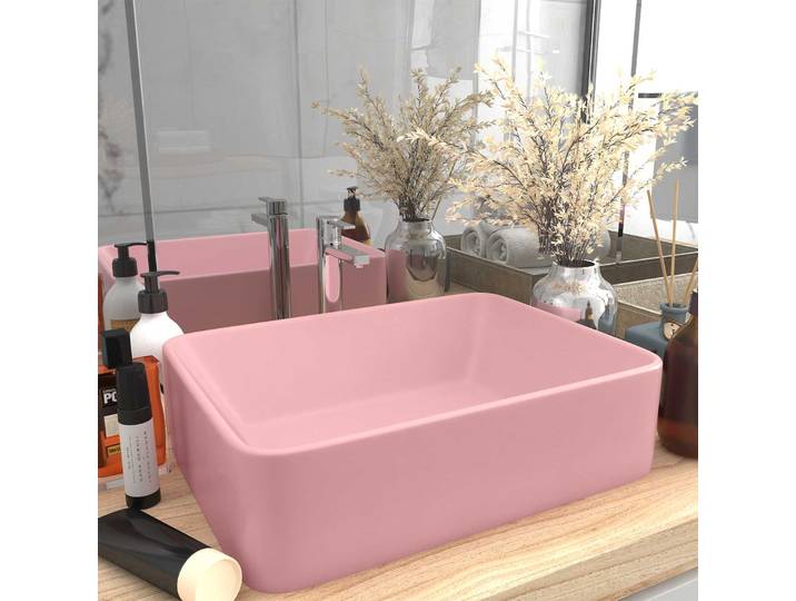 vidaXL Luxus-Waschbecken Matt Rosa 41x30x12 cm Keramik