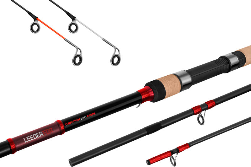 Canne Feeder Delphin LEEDER Feeder + 2 scions 390cm/130g/3 pcs Gray, Pink 390cm/130g/3 pcs