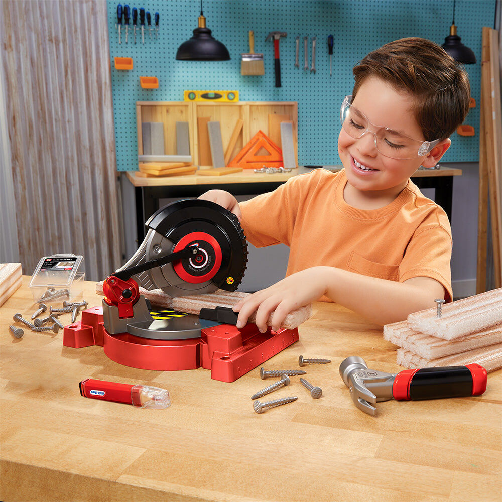 Little Tikes Creative Construction Power Cuts Set - Toy Power Saw, Foam Wood Pieces, Hammer, Ages 3-6, Fine Motor Control