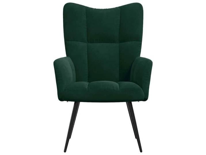 Vert Chaise confortable LEMON Chaise de relaxation Vert foncé Velours Pour maison/bureau_20866