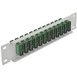 Delock 10? LWL Patchpanel 12 Port SC Duplex grün 1 HE grau, Server Zubehör, Grau, Grün
