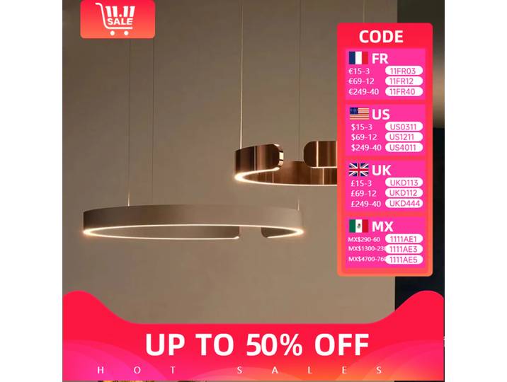 Art moderne cercle anneaux plafond lustres suspendus pendentif éclairage LED pour salon escalier hôtel décor Suspension Lustre