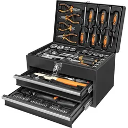 Brüder Mannesmann Werkzeugbox 157-tlg. M29566 3,6V Akkuschrauber Stahlkoffer