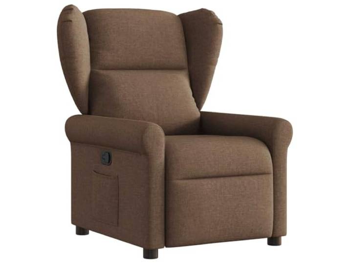 GHVBNMF Relaxsessel Manuell Verstellbar Stoff Polstersessel Braun Ergonomischer Ruhesessel mit 135 Grad Liegefunktion und praktischer Seitentasche für Ihr Wohnzimmer.