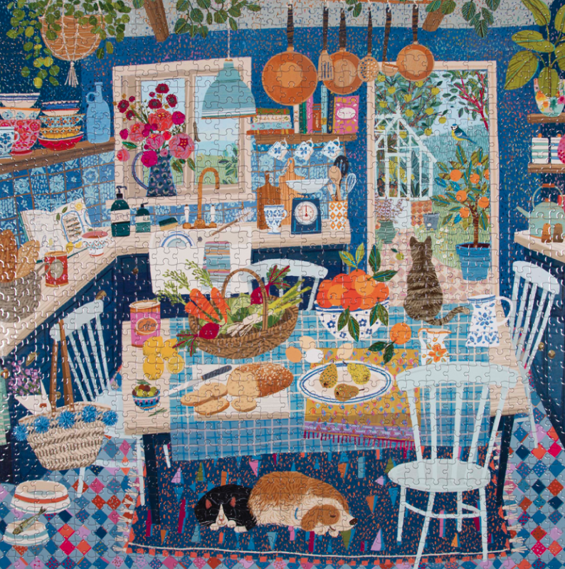 Puzzle 1000 pcs Blue Kitchen - Eeboo