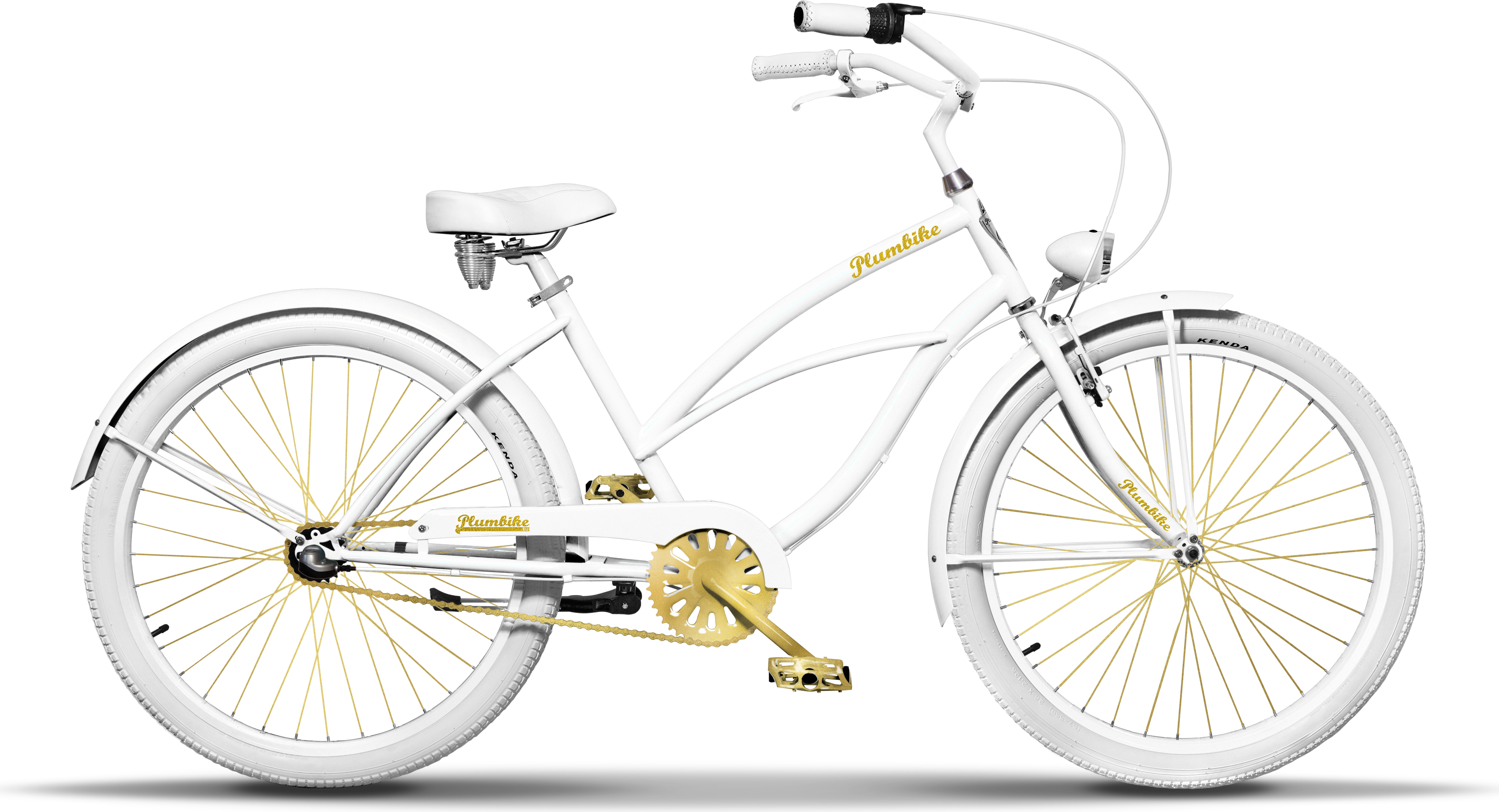 Plumbike La Donna Gold White Fahrrad, 26"-Räder, 7-Gang-Version, Weiß