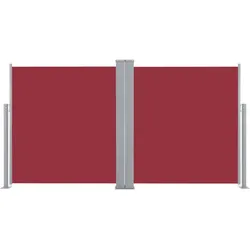 Helloshop26 - Ausziehbare Seitenmarkise/Sichtschutz für Terrasse Garten Balkon 160 x 600 cm rot 02_0007462