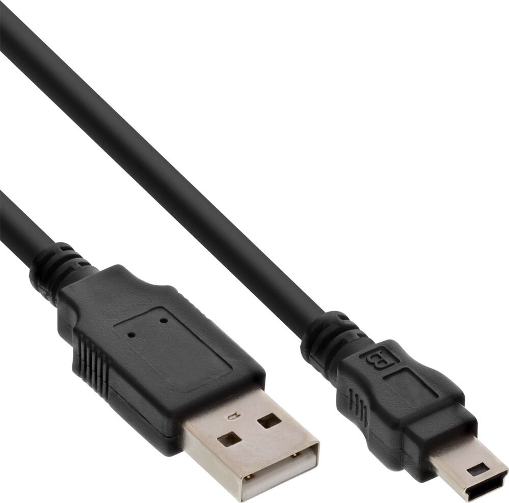 InLine USB 2.0 Mini-kabel USB-A naar Mini-B 5-polig, zwart, 5 meter