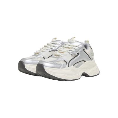 Sneaker BUFFALO "Buffalo YUNO ONE - VEGAN NAPPA/MESH", Damen, Gr. 37, weiß, schwarz, silber, Kunstfaser, Schuhe Sneaker