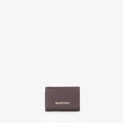 Geldbörse VALENTINO BAGS "BRIXTON", Damen, braun (dunkelbraun), Lederimitat, Kleinlederwaren, Damen Geldbeutel, Portemonnaie mit Logoschriftzug