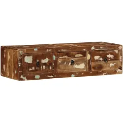 vidaXL TV-Wandschrank 100x32x25 cm Altholz Massivholz