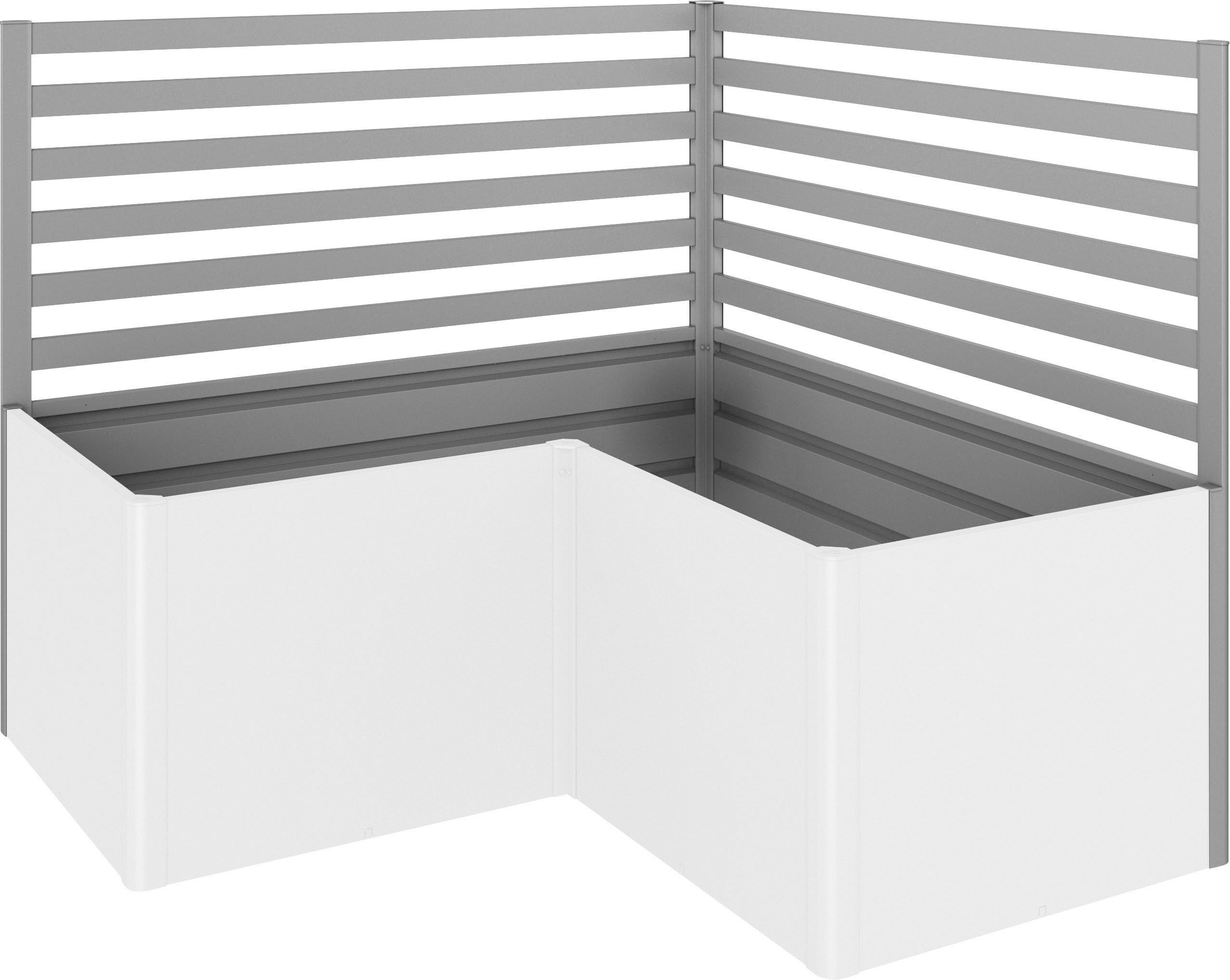Rankgitter BIOHORT, grau (quarzgrau, metallic), B:201cm H:91cm, Stahlblech, Rankhilfen, für biohort HochBeet L2x1