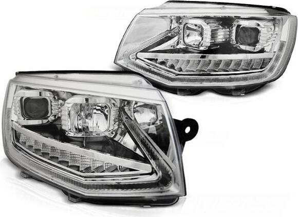 Scheinwerfer DRL LED Tagfahrlicht passend für VW T6 Bj. 15-19 Chrom mit dynamische Blinker