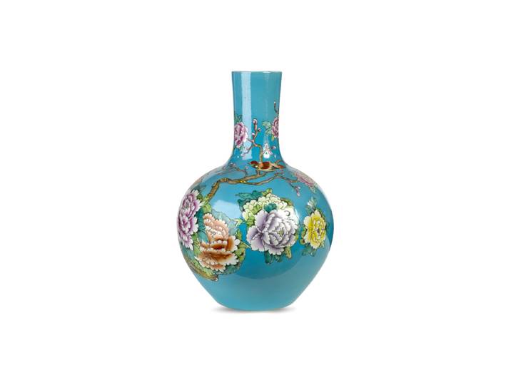 Grosse Design Vase „Ball Body Birds“ Blau Pols Potten