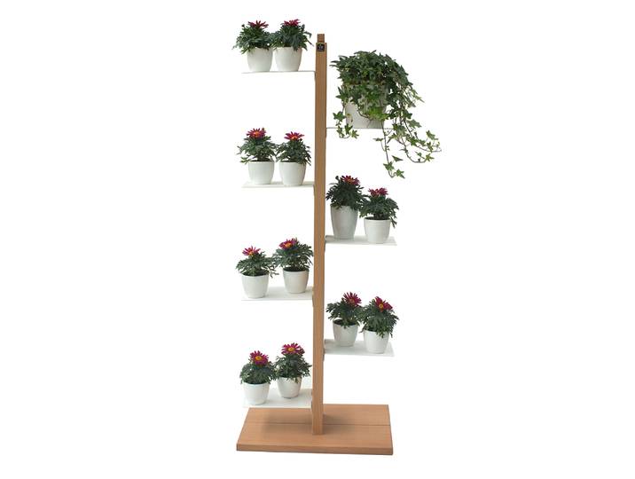 LE ZIE DI MILANO porte-plantes ZIA FLORA (H 112 cm / Naturel - Hêtre massif et acier)
