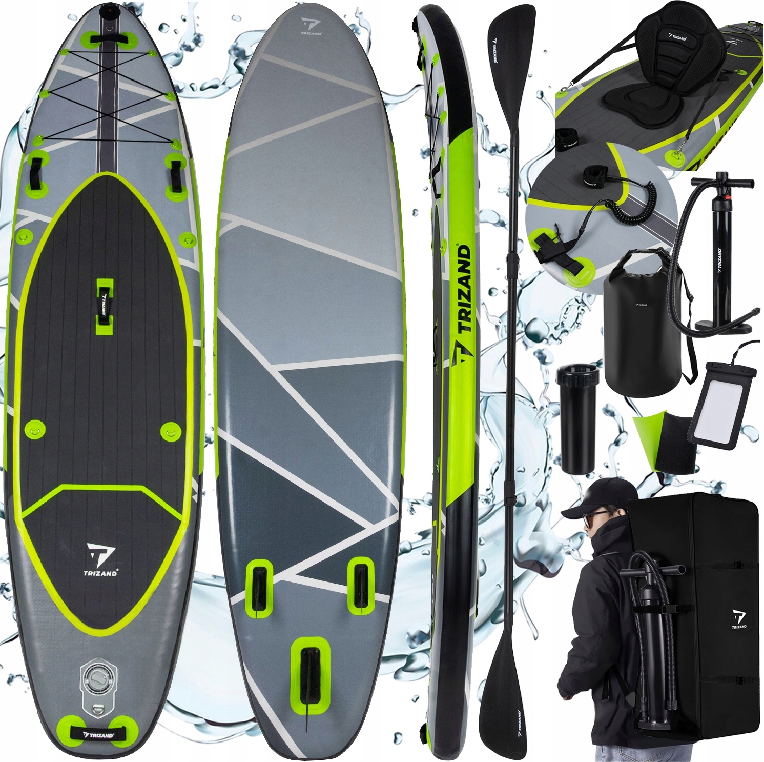 SUP-Board 350 cm mit Paddel, Sitz für Badekontrolle des Körpergewichts und Zuhause