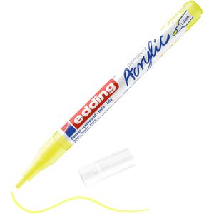 Edding Acrylstifte 5300 Acrylic, fein, neongelb, Rundspitze 1-2mm, wasserfest