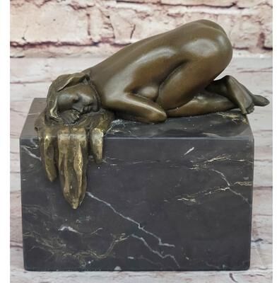 Bronzhaus Bronze Figure Girl Yoga Pose Statue Sculpture Figurine Signed Original 6 Inches X 5 Inches