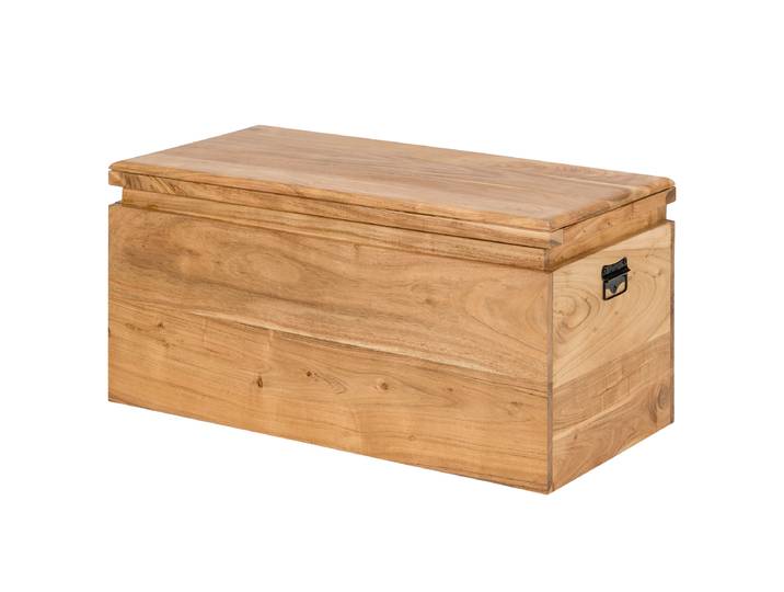 Massiver Truhentisch GAIOT 80 x 40 x 40cm Braun/Akazie Hellbraun