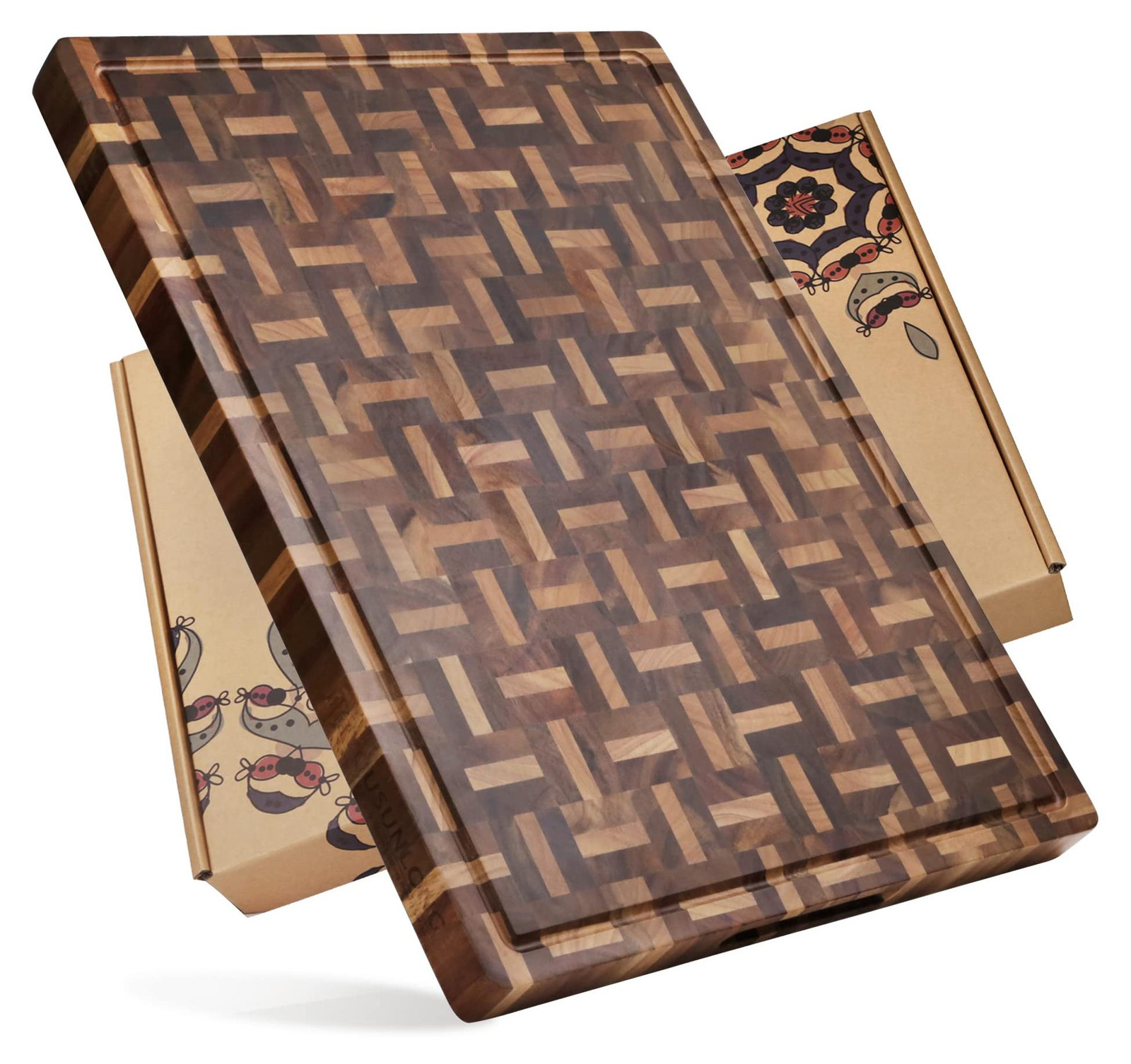 Dripio Omkeerbare Snijplank XXL van Acacia en Eikenhout, B: 61 cm, D: 46 cm, H: 3,8 cm