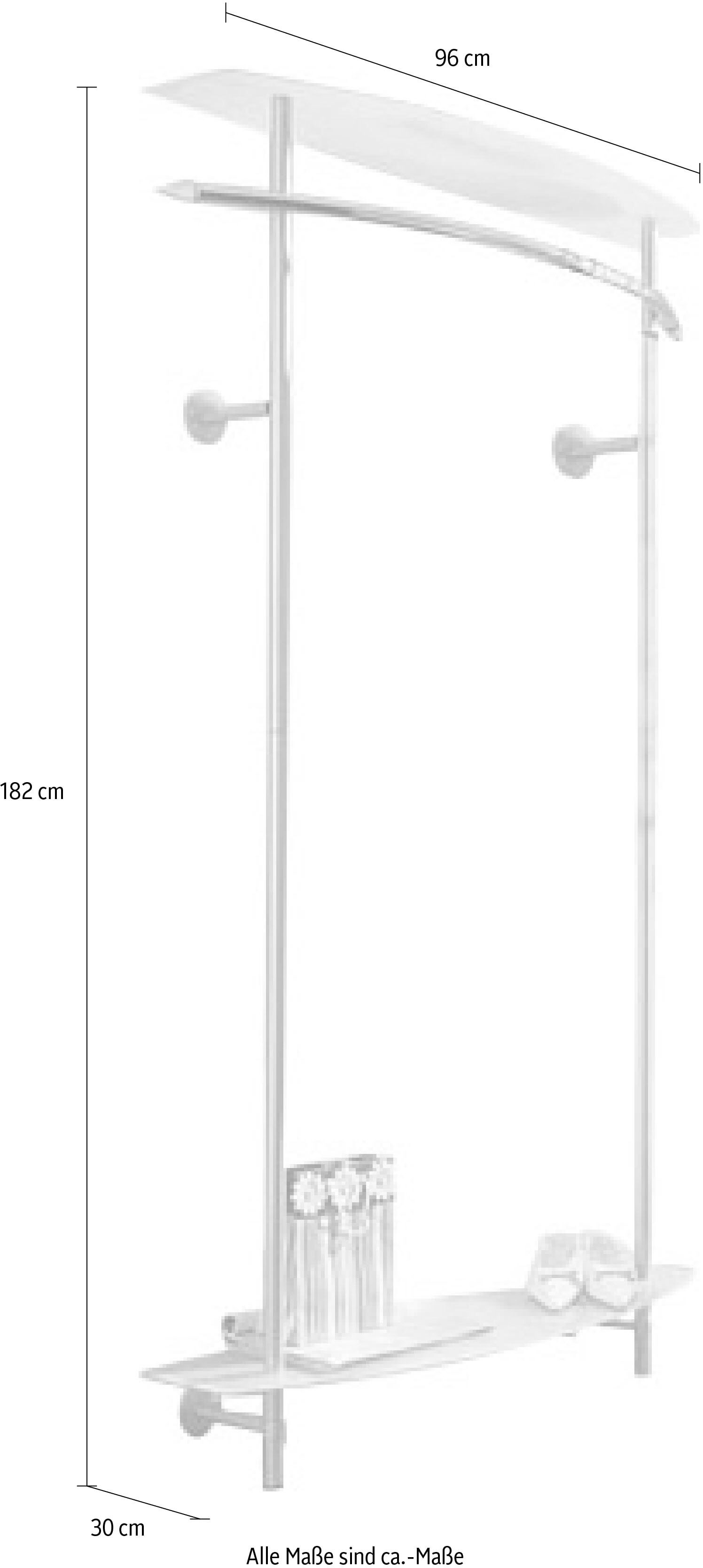 Garderobenständer INOSIGN, grau (alufarben), B:96cm H:182cm T:30cm, Stahl, Garderobenständer, Garderobenständer alufarben Einheitsgröße