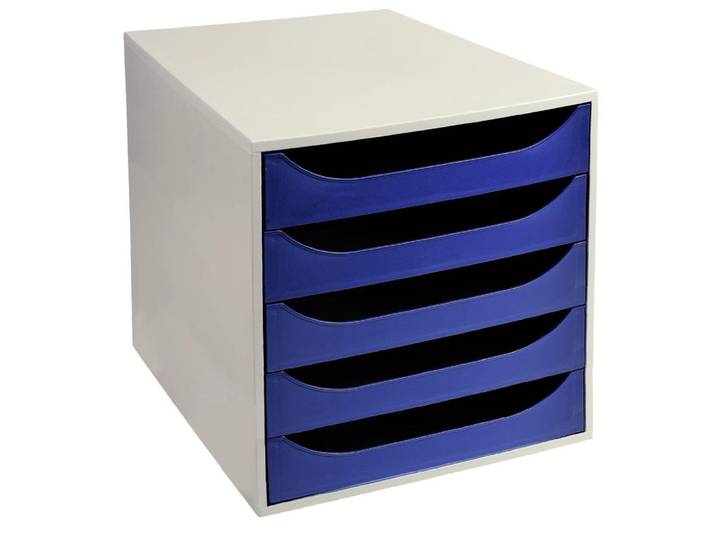 EXACOMPTA Module de classement Ecobox+ Office 5 tiroirs - Bleu nuit