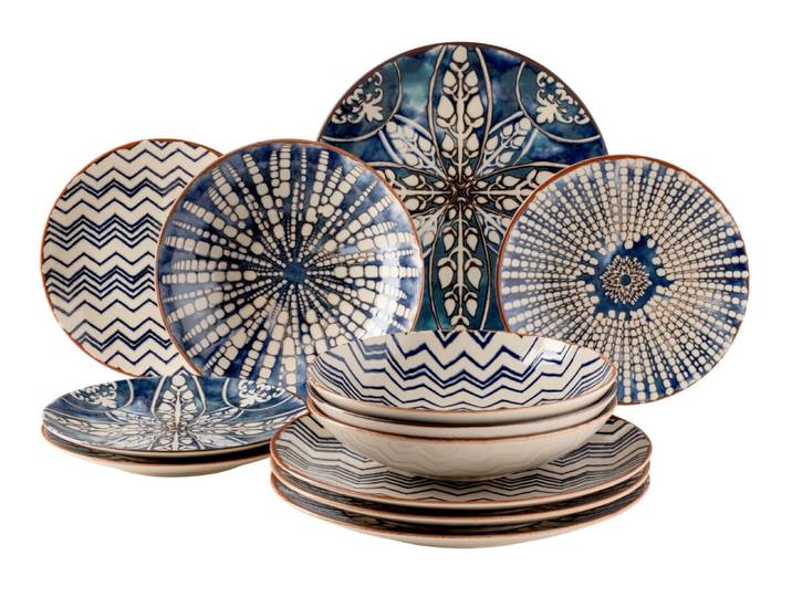 Mäser Tellerset 12-tlg. IBERICO BLUE, blau, Steinzeug