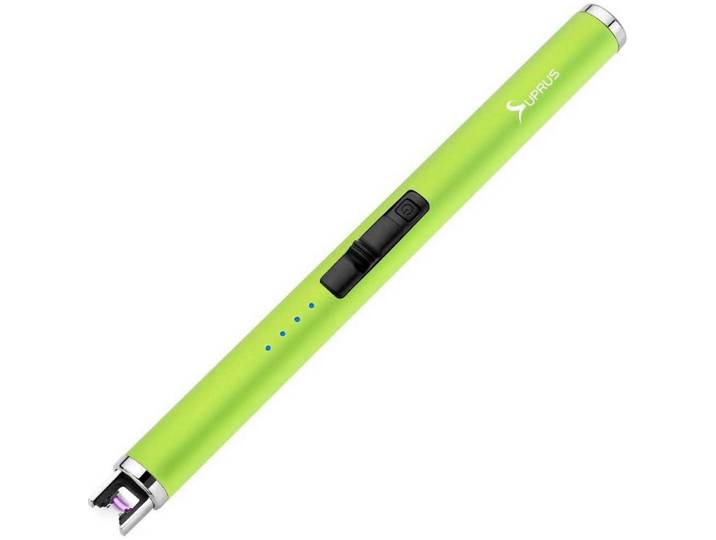Stabfeuerzeug Plasma USB Aufladbar Gelb, Hellgrün, Kunststoff, 4.1x1.7x17.9 cm, Küchenzubehör, Küchenhelfer
