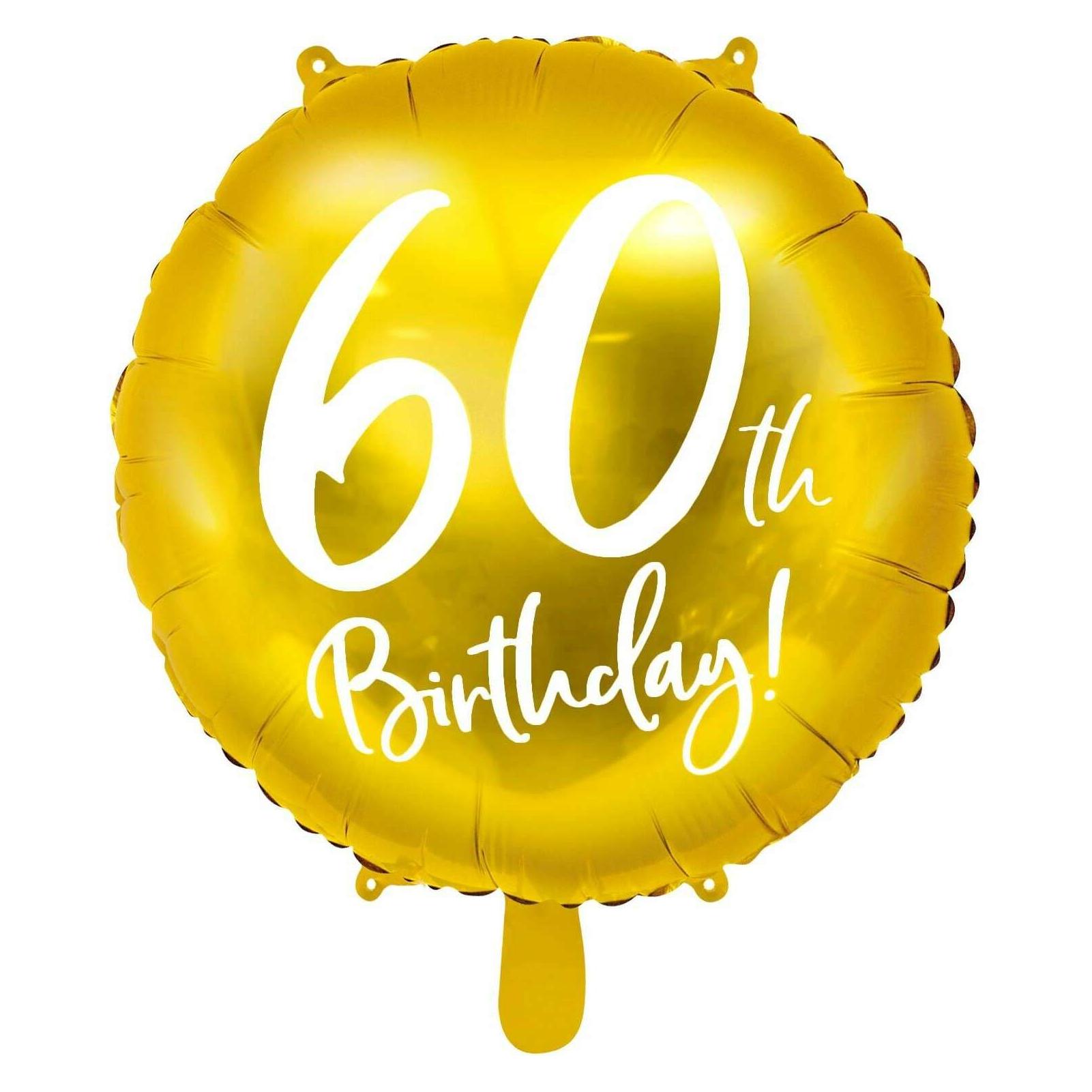 Partydeco Ballon 60 Jahre Aluminium in Gold (1x) (FB24M-60-019)