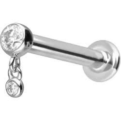 14 Karat Gold Labret mit Innengewinde 2 MOISSANITE