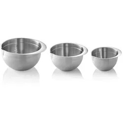 6x Rührschüssel Set, 3-teilig, 0,95/2,0/3,5 ltr., Chromnickelstahl 18/8