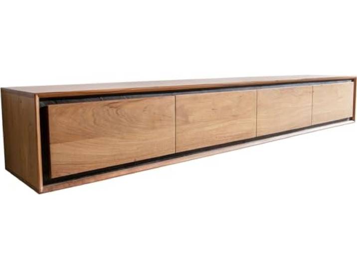 DELIFE TV-Board Stonegrace Akazie Natur 200 cm 4 Türen Steinfurnier