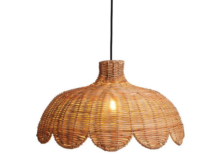 Hängeleuchte Ø 45cm Holz/Holz Rattan LED/Energiesparlampe/Glühlampe E27
