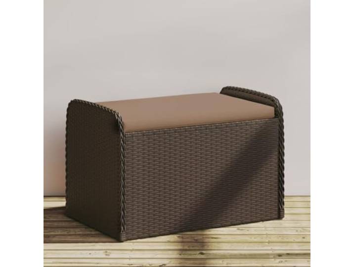 RJPLMFV Sitzbank mit Aufbewahrung, Kunstharz, geflochten, 80 x 51 x 52 cm, Braun