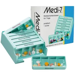 MEDI 7 Medikamentendosierer 7 Tage türkis 1 St