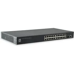 LevelOne /100/1000 RJ-45, SFP+, 1 x RJ-45 Console (26 Ports), Netzwerk Switch, Schwarz