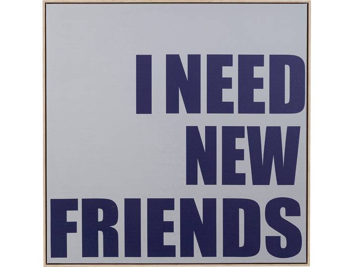 Bild mit Rahmen KARE DESIGN Gerahmtes Bild New Friends 80x80cm , grau (farbe bild(er): grau), B:80cm H:80cm T:4cm, Bilder, Bild mit Rahmen