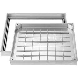 VEVOR Schachtabdeckung mit Rahmen 60 x 60 cm, Unsichtbarer Schachtdeckel Auspflasterbarer Klärgrubendeckel aus Aluminiumlegierung für Integrierten Abflusskanal auf Gehwegen in Gärten auf Terrasse