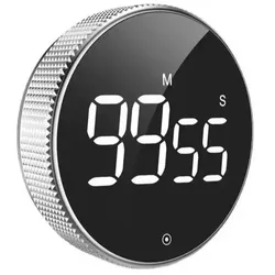 Relaxdays Digitaler Küchentimer mit LED-Ziffern Schwarz,Silber
