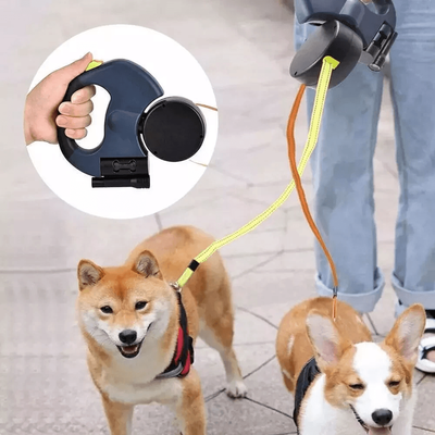 All Categories Goods Double Dog Walking Leash, Dual Pet Leash Retractable, Swivel Reflective Lead Double Dog Walking Leash, Dual Pet Leash Retractable, Swivel Reflective Lead