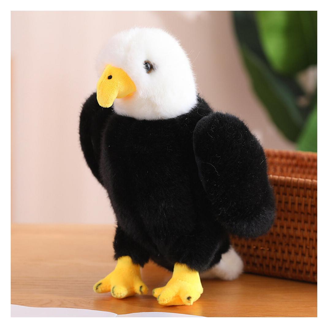 Lean Toys Lean Plüsch Adler Vogel Maskottchen Umarmungen Schwarz Und Weiss 25Cm (25 cm) (LEA22179-uniw)