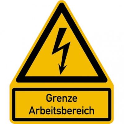 König Werbeanlagen Dreifke® Kombi-Warnschild, Grenze Arbeitsbereich, W012, 237 - 200x237 mm Folie selbstklebend