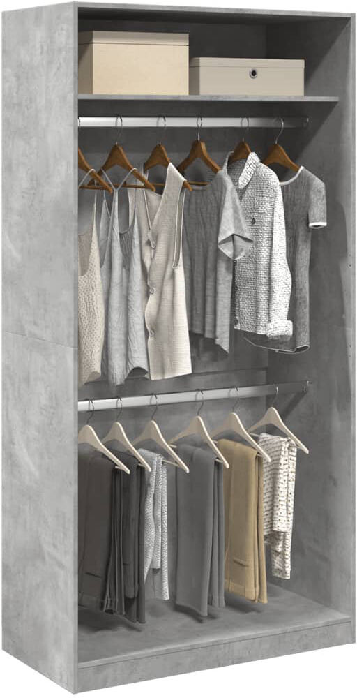 Latitude Run Artressia Manufactured Wood Wardrobe Concrete Grey 100 x 50 x 200 cm