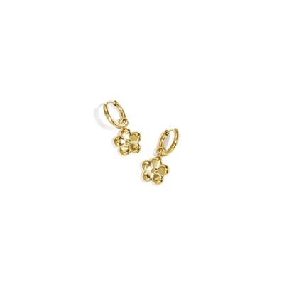 Paar Ohrhänger ADELIA´S "LIVAYA Ohrringe Ohrhänger mit Blumenanhänger aus Edelstahl", Damen, Gr. Damen, Edelstahl, goldfarben, Ohrringe, Trendig durch die plastisch geformten Blumenanhänger.