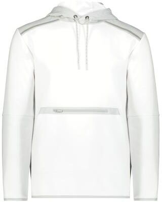 Russell Athletic R23TFM Legend Tech Fleece Hoodie in White/Grid Iron Silver size 3XL   Cotton Blend