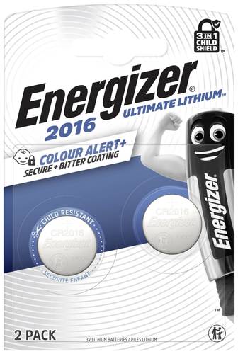 Energizer Knopfzelle CR2016 3V 2 St. 90 mAh Lithium E304205800
